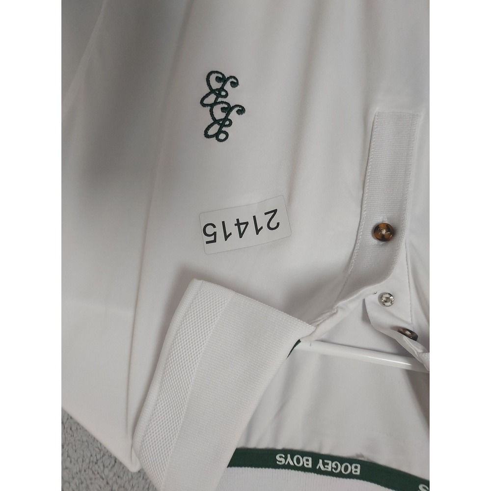 Bogey Boys Polo Shirt Mens Medium Golf Performance Short Sleeve White Preppy M - Picture 6 of 6